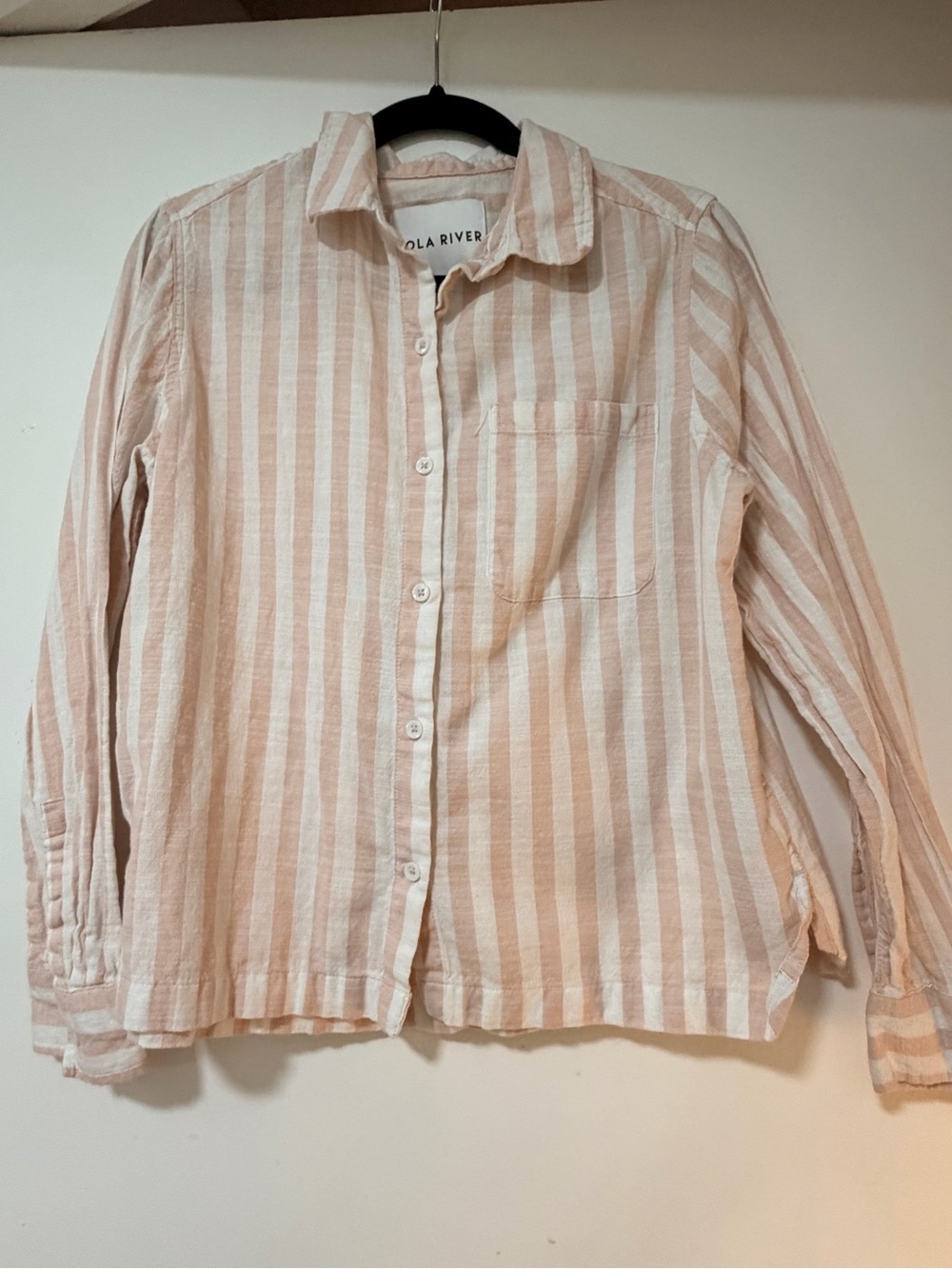 Rails Ola River Women's Pink & White Striped Button-Down Shirt